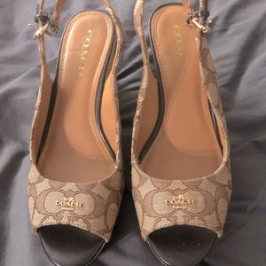 Coach Ferry sling backs wedge sandals